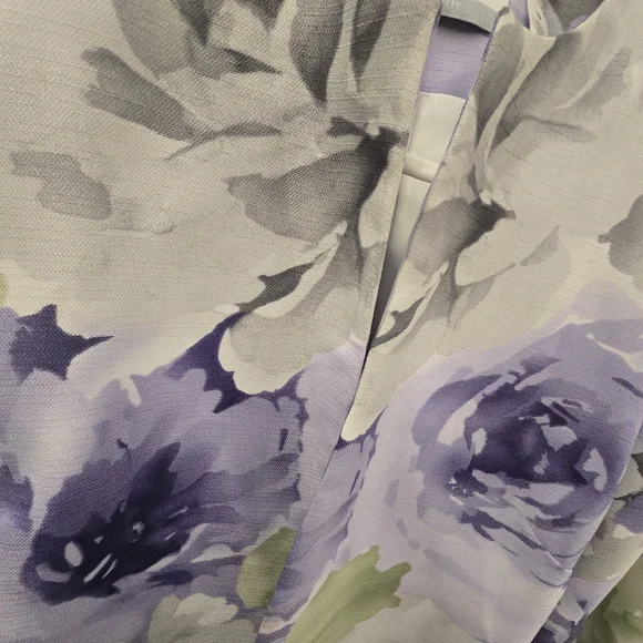 Alfred Dunner Purple and White Floral Jacket Petite - Picture 3 of 4